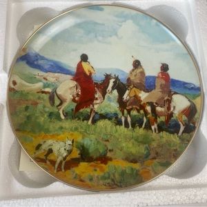 BNSF Railway Collector Plate, 2008 Safety Award "ALONG THE OLD TRAIL" Indian